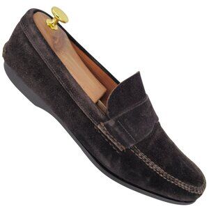 Church's English Dress Shoes Dark Brown Suede Penny Loafers Mens size 10.5 Italy